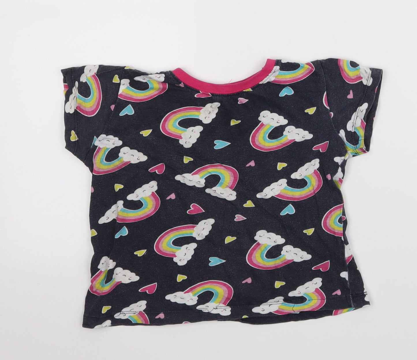 Kids Girls Black   Basic T-Shirt Size 5-6 Years
