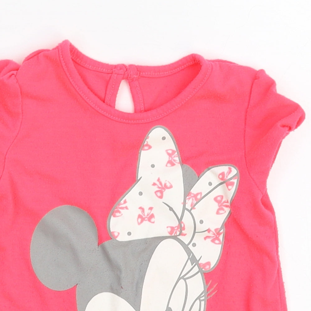 Disney Girls Pink   Basic T-Shirt Size 12-18 Months  - Mini Mouse