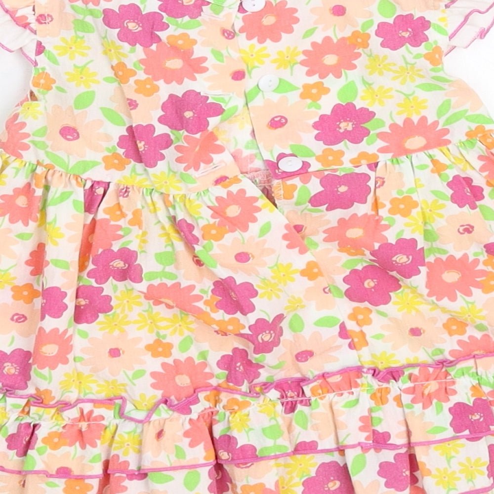 Nursery Time Girls Ivory Floral  Kaftan  Size 9-12 Months