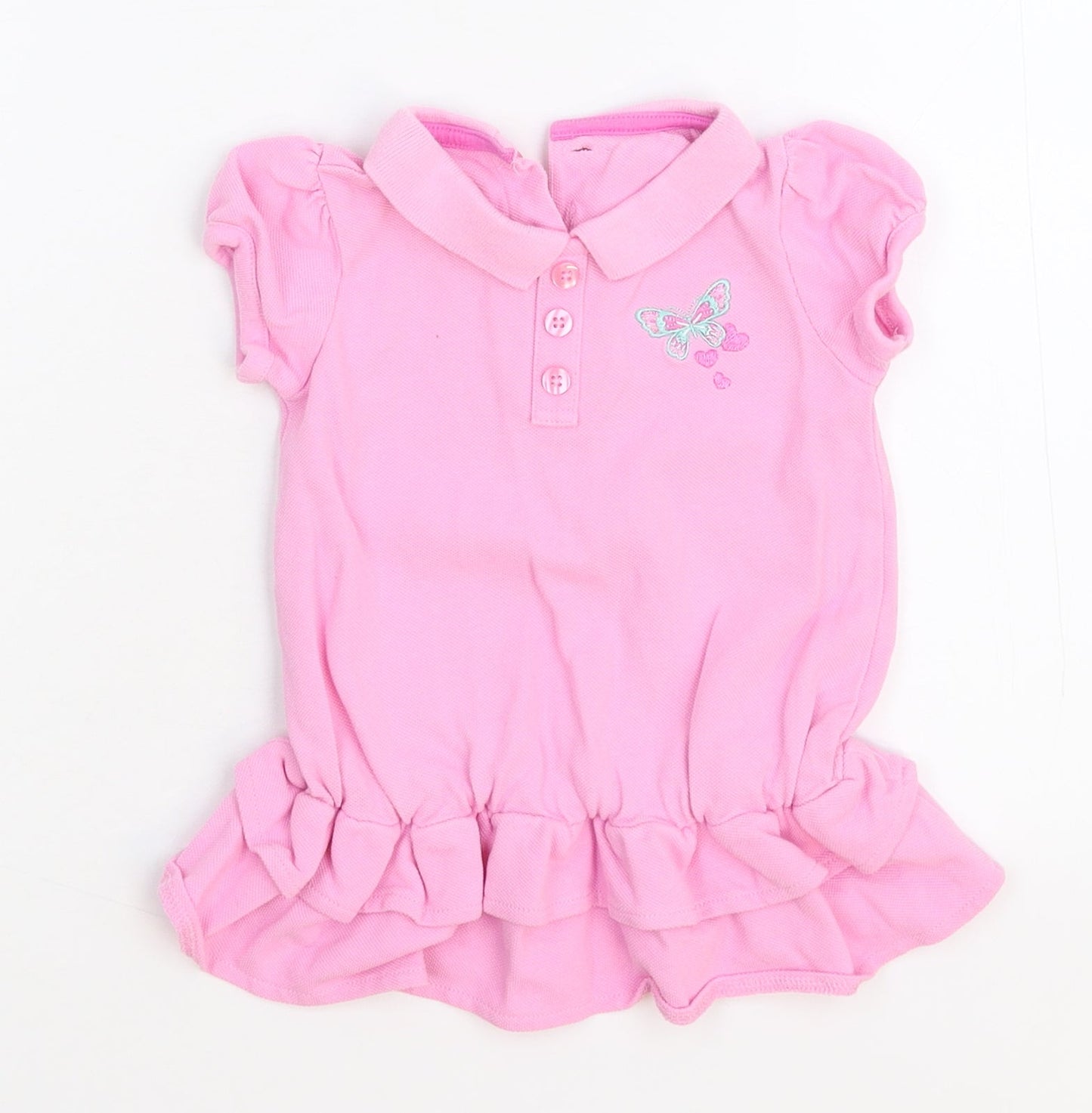 George Girls Pink   Shirt Dress  Size 6-9 Months