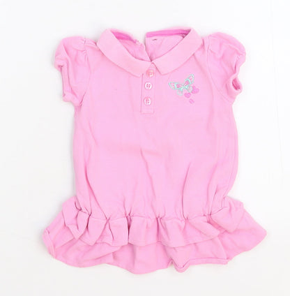 George Girls Pink   Shirt Dress  Size 6-9 Months