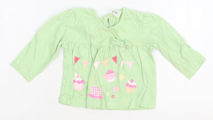 F&F Girls Green   Basic T-Shirt Size 6-9 Months
