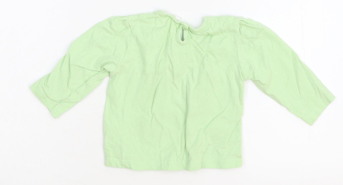 F&F Girls Green   Basic T-Shirt Size 6-9 Months