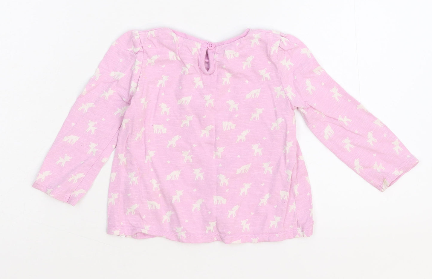 F&F Girls Pink   Basic T-Shirt Size 6-9 Months  - Bambi