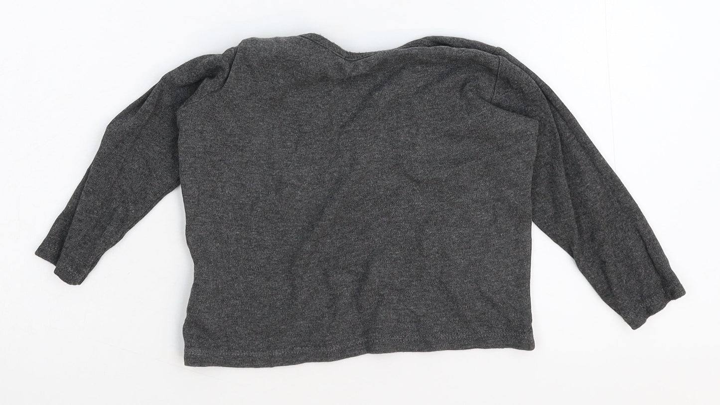 Lupliu Girls Grey   Basic T-Shirt Size 12 Months