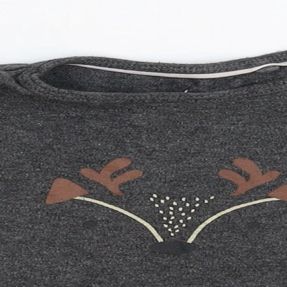 Lupliu Girls Grey   Basic T-Shirt Size 12 Months
