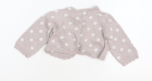 Monsoon Girls Pink Polka Dot  Cardigan Jumper Size 6-9 Months