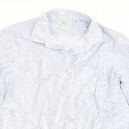 Mens UK Size 17 NEXT Black  Button-Up Long Sleeve Casual Shirt