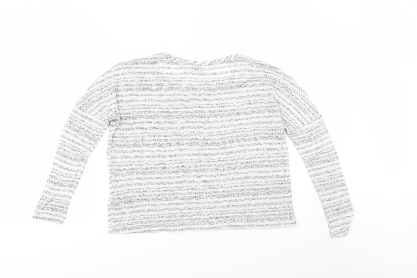 Sparkle & Fade Womens Grey Striped  Pullover Jumper Size XS