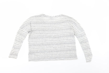 Sparkle & Fade Womens Grey Striped  Pullover Jumper Size XS
