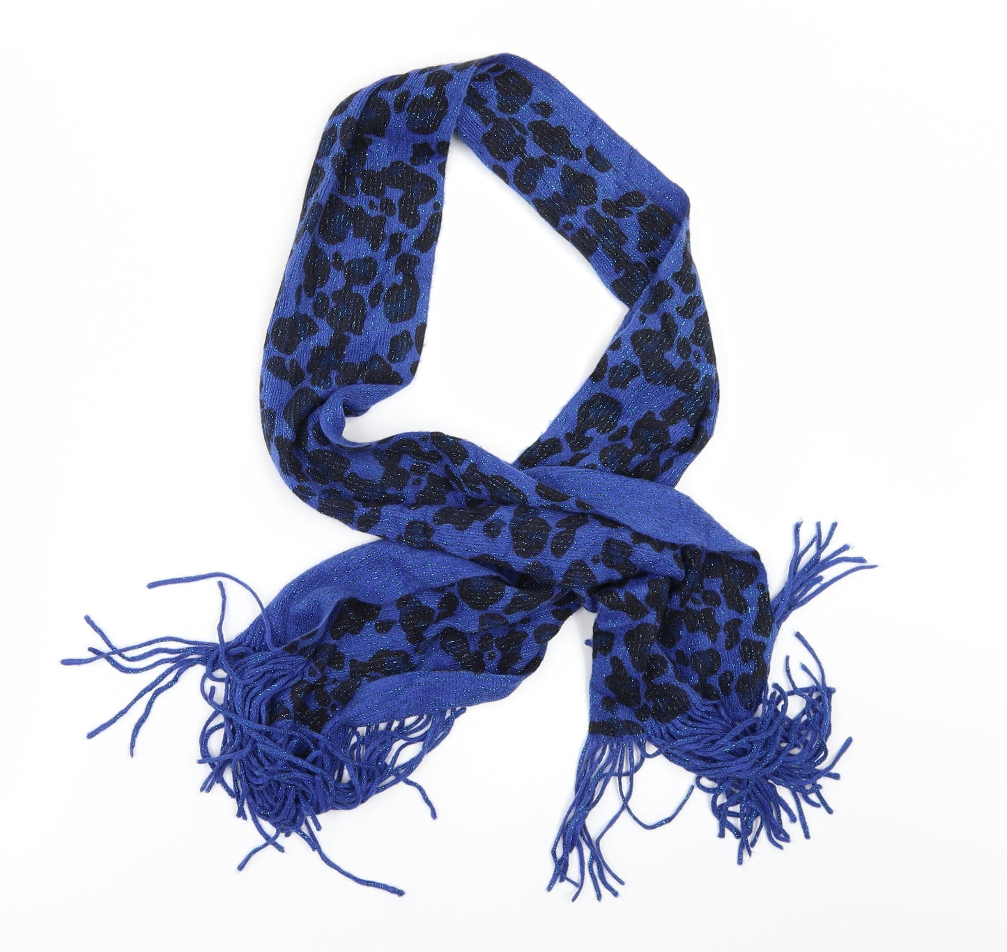 Preworn Womens Blue Animal Print   Scarf