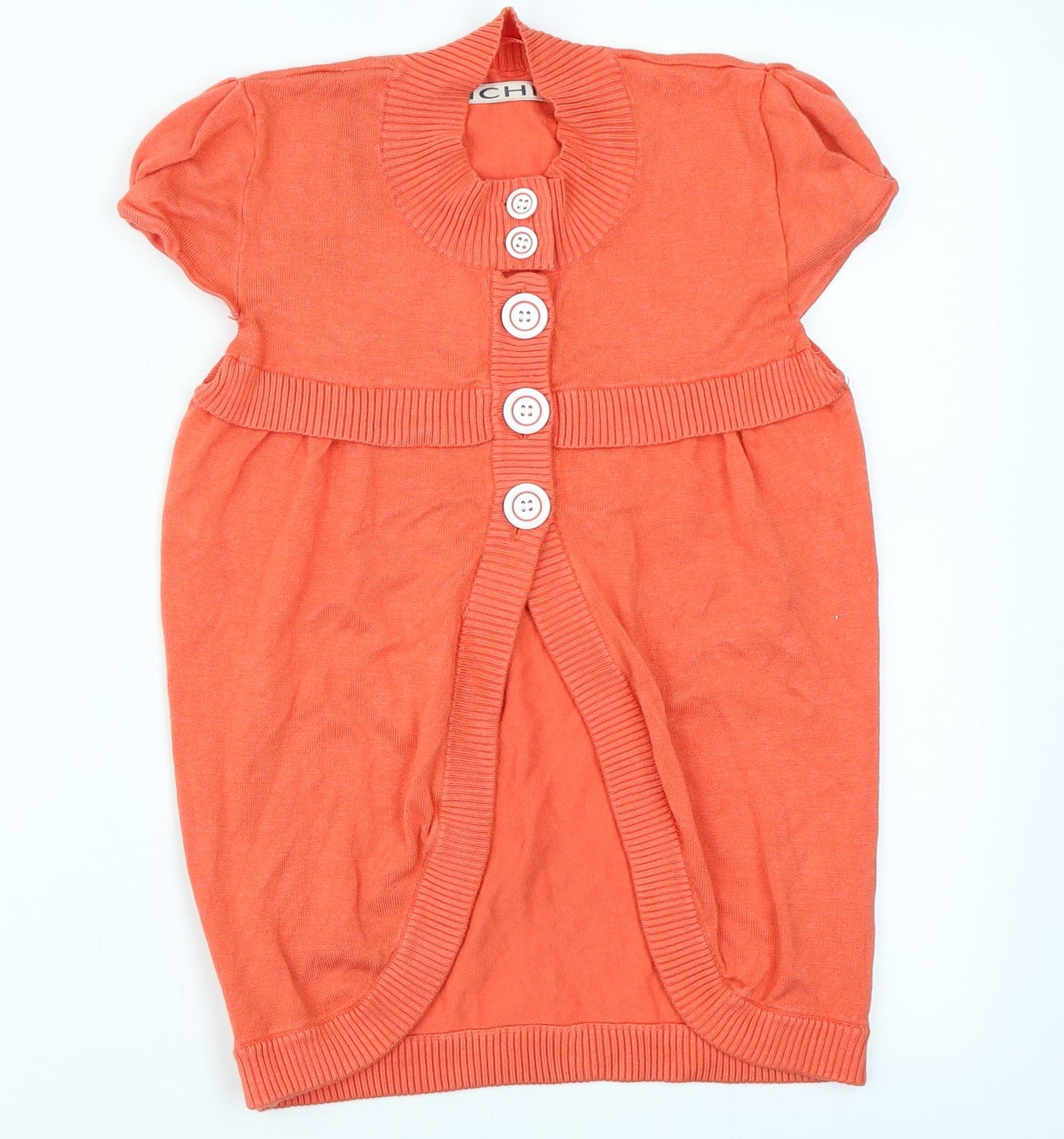 ICHI Womens Orange  Knit Cardigan Jumper Size XS