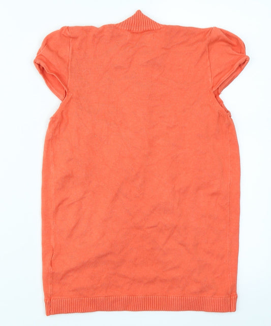 ICHI Womens Orange  Knit Cardigan Jumper Size XS