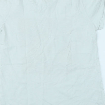 Brand and care label for YD girls’ white basic t-shirt, size 12-13, years