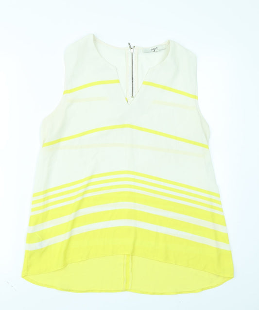 NEXT Womens Yellow Striped  Basic Blouse Size 14