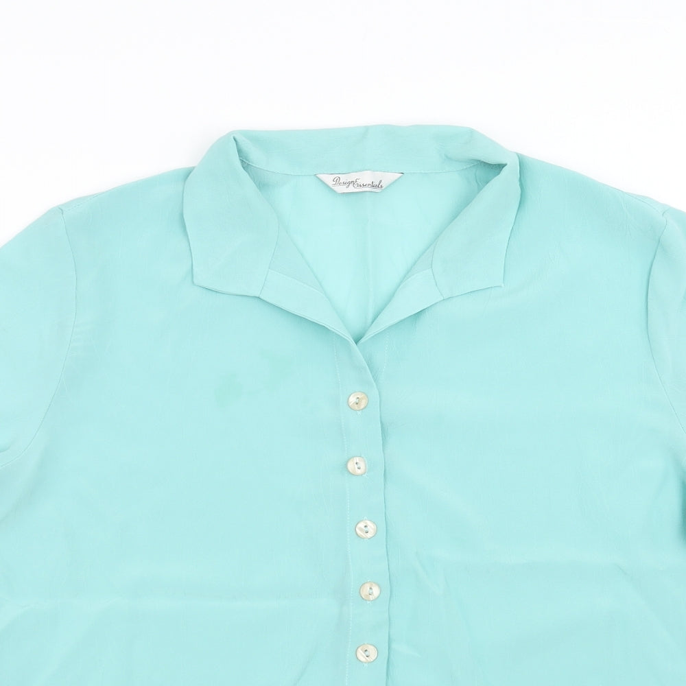 Womens UK Size 18 Design essentials Green Basic Blouse