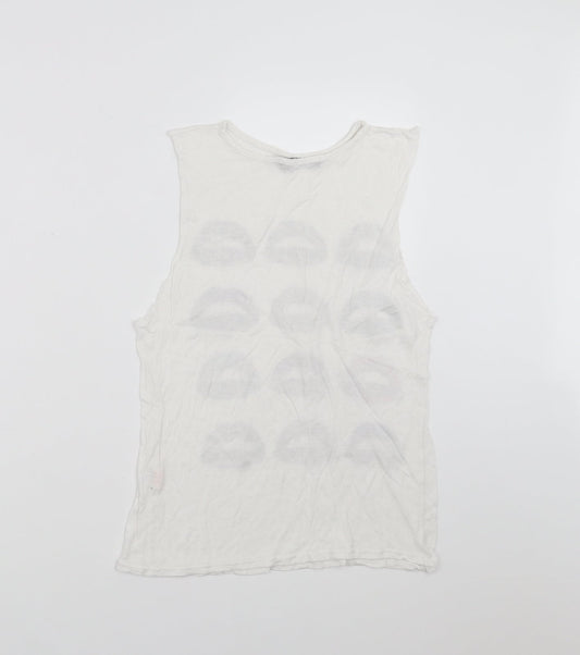 Primark Womens White   Basic Tank Size 6  - mouth