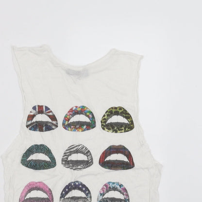 Primark Womens White   Basic Tank Size 6  - mouth