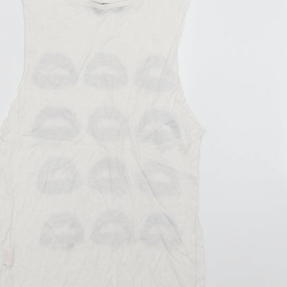 Primark Womens White   Basic Tank Size 6  - mouth
