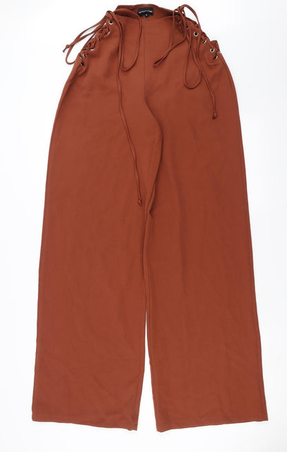 Womens UK Size 10 PRETTYLITTLETHING Regular Fit  Brown Trousers