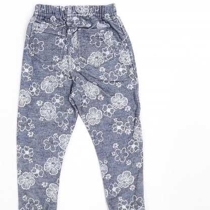 Dunnes Stores Girls Blue Floral   Trousers Size 6-9 Months