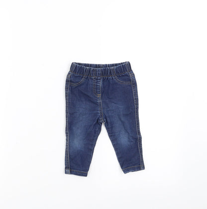Matalan Girls Blue  Denim  Jeans Size 6-9 Months