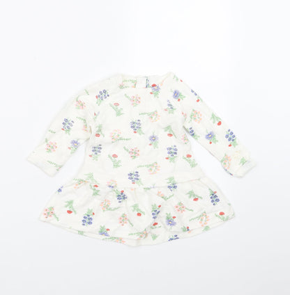 Dunnes Stores Girls White Floral  Fit & Flare  Size 6-9 Months