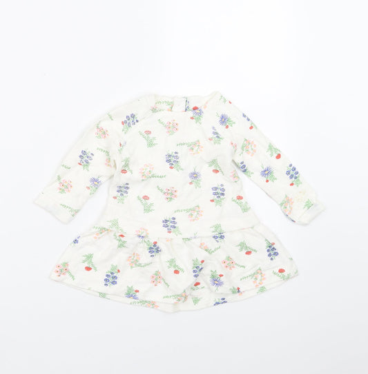 Dunnes Stores Girls White Floral  Fit & Flare  Size 6-9 Months