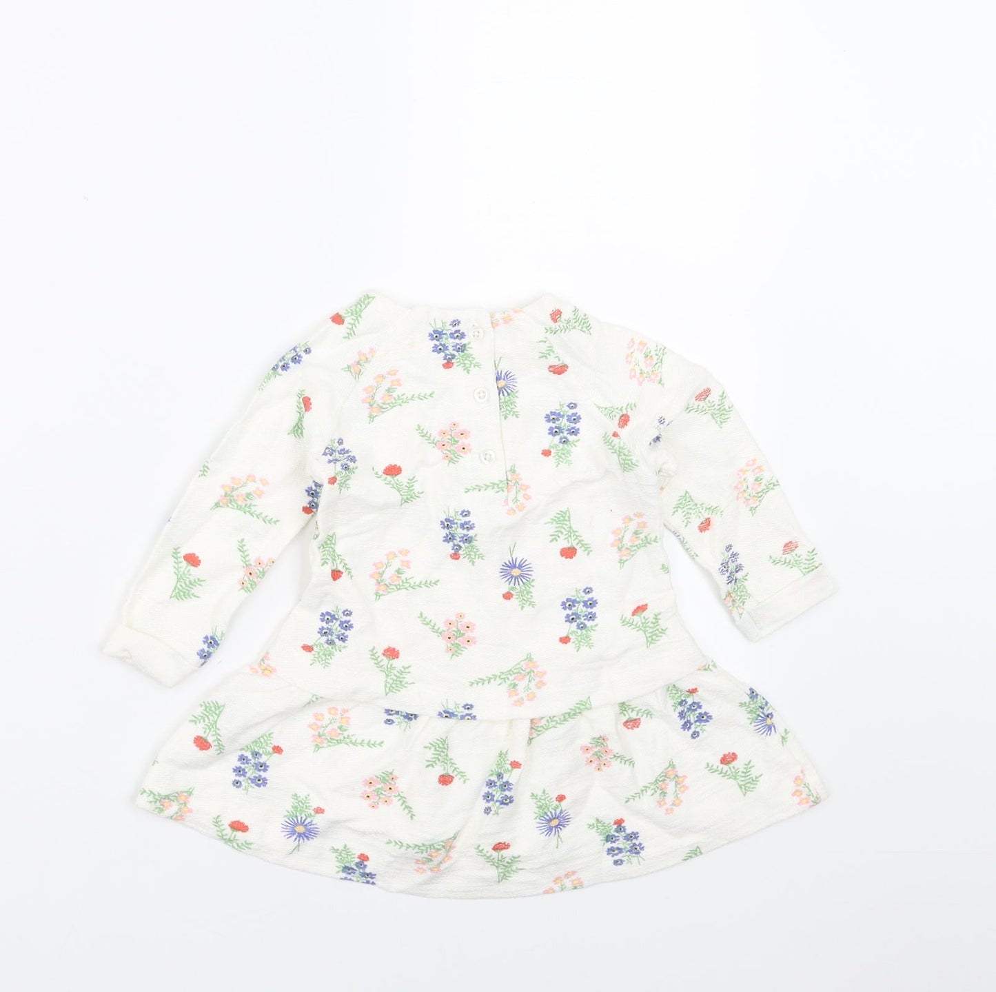 Dunnes Stores Girls White Floral  Fit & Flare  Size 6-9 Months