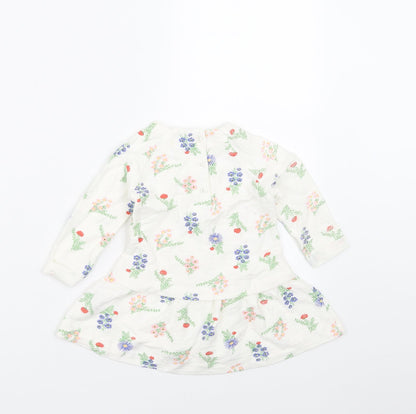 Dunnes Stores Girls White Floral  Fit & Flare  Size 6-9 Months