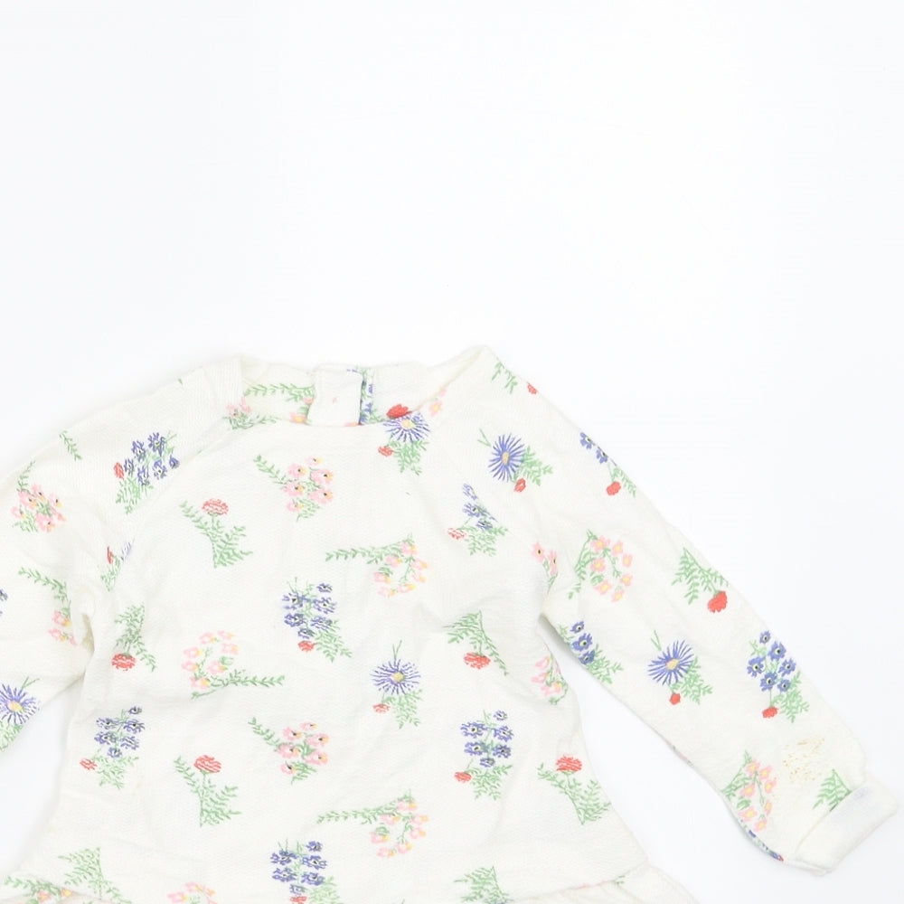 Dunnes Stores Girls White Floral  Fit & Flare  Size 6-9 Months