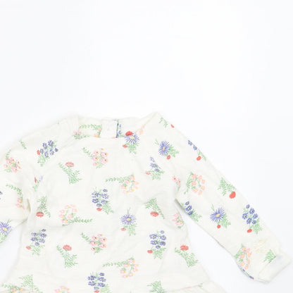 Dunnes Stores Girls White Floral  Fit & Flare  Size 6-9 Months