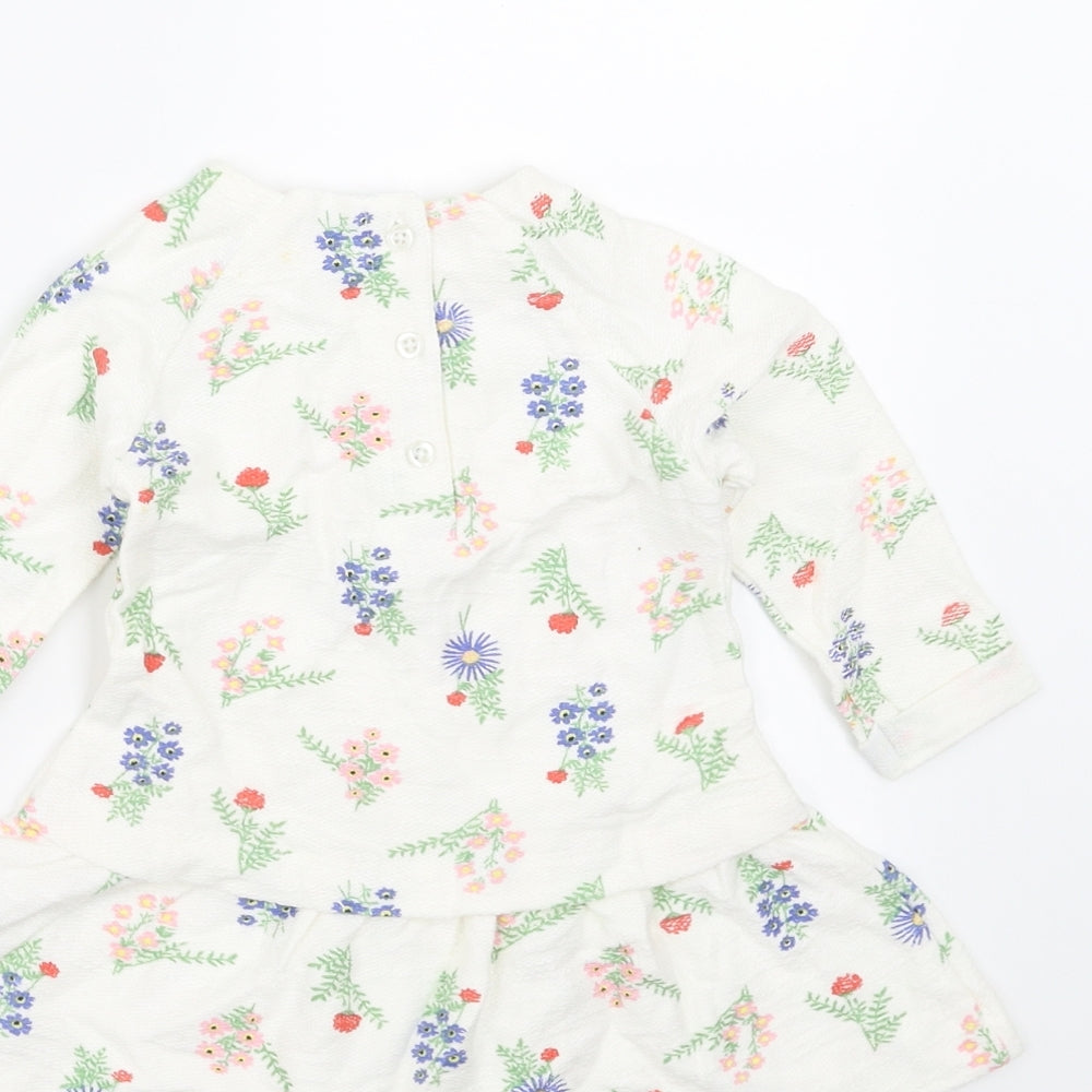 Dunnes Stores Girls White Floral  Fit & Flare  Size 6-9 Months