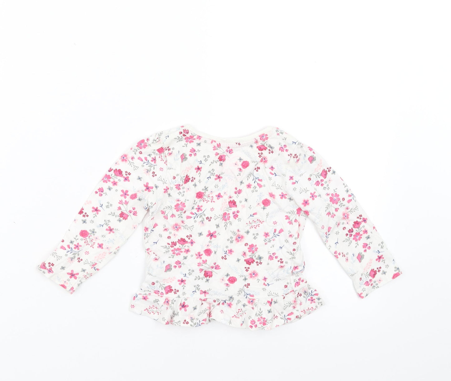 Primark Girls White Floral  Basic T-Shirt Size 9-12 Months