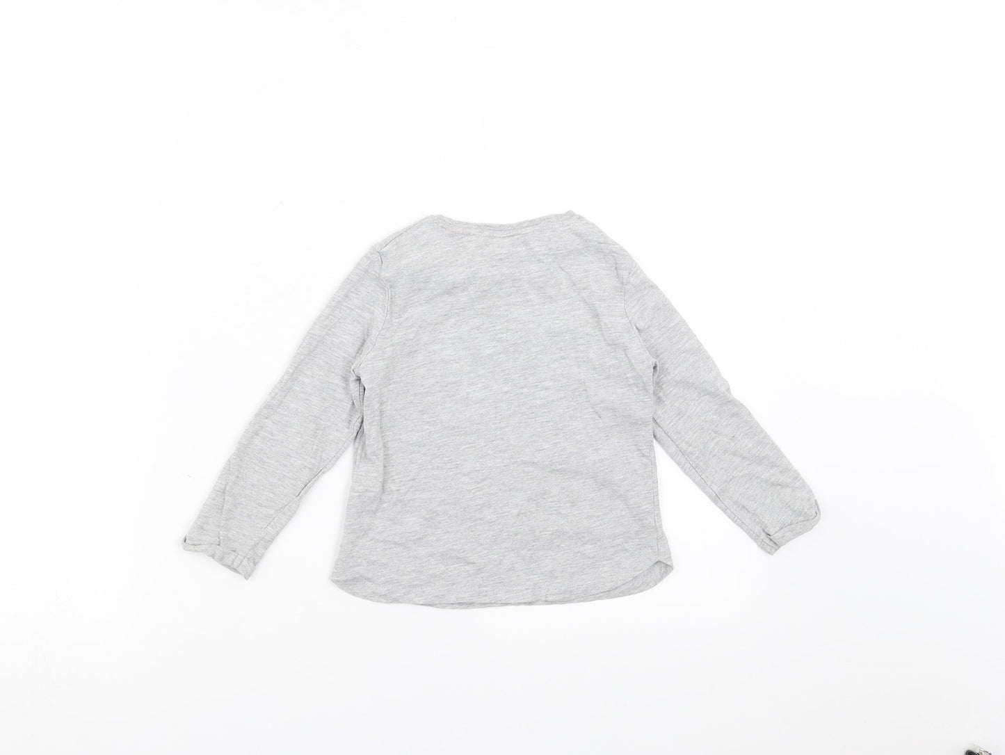 Pep&Co Girls Grey   Basic T-Shirt Size 3-4 Years  - rock star