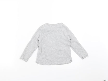 Pep&Co Girls Grey   Basic T-Shirt Size 3-4 Years  - rock star