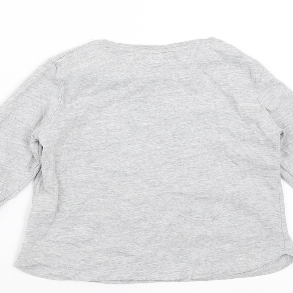 Pep&Co Girls Grey   Basic T-Shirt Size 3-4 Years  - rock star