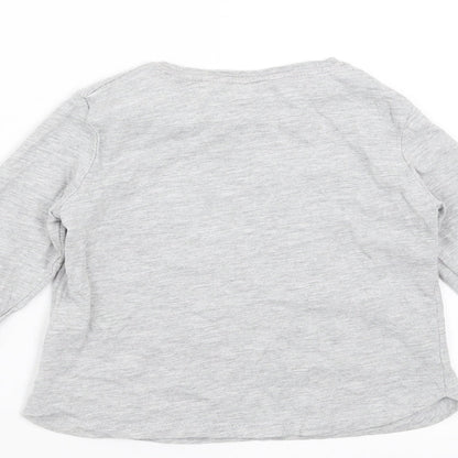 Pep&Co Girls Grey   Basic T-Shirt Size 3-4 Years  - rock star