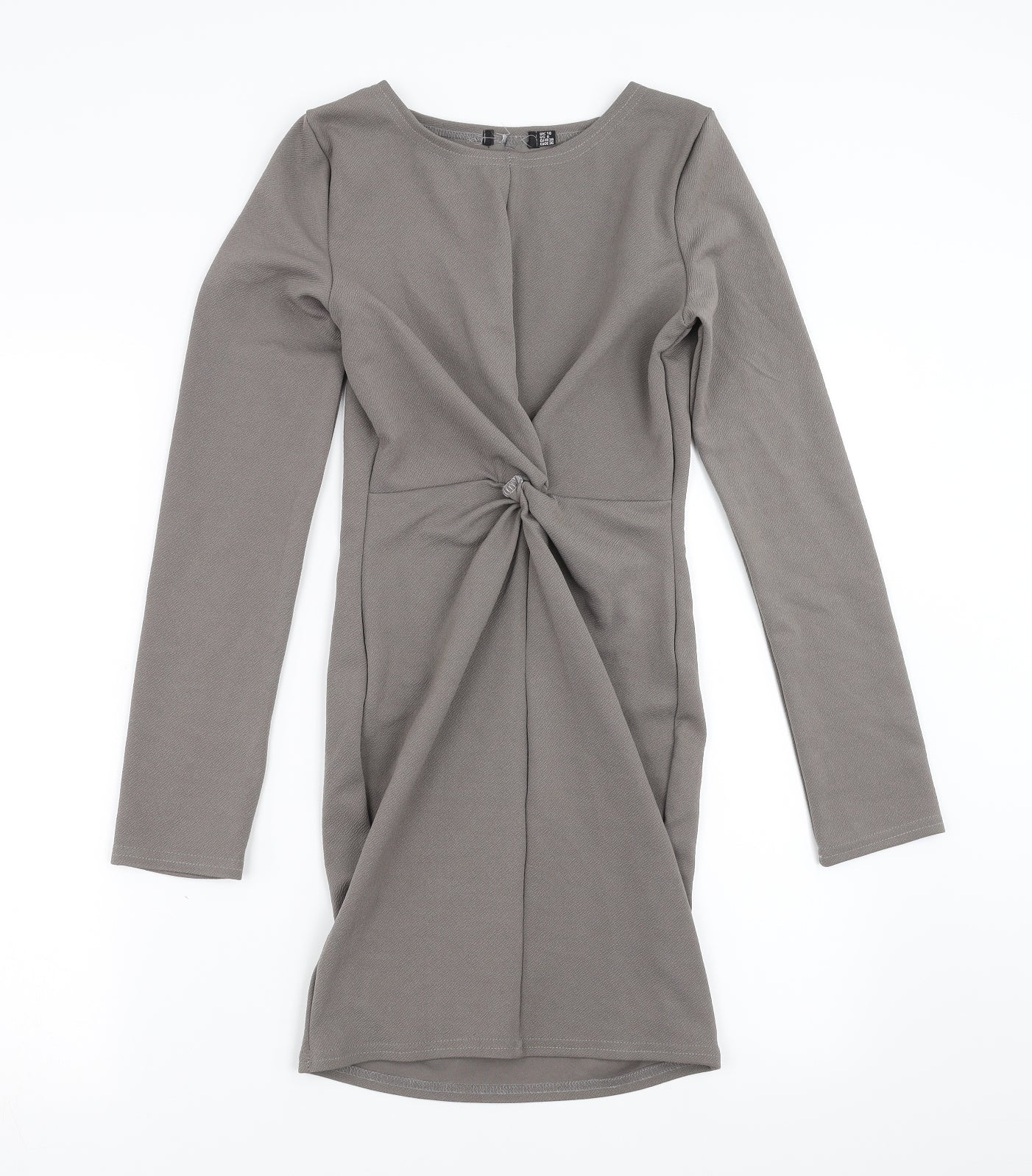 Preworn Womens Grey   Bodycon  Size 10  - Twist front
