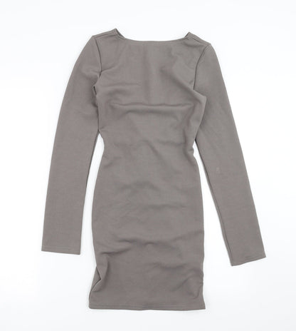 Preworn Womens Grey   Bodycon  Size 10  - Twist front
