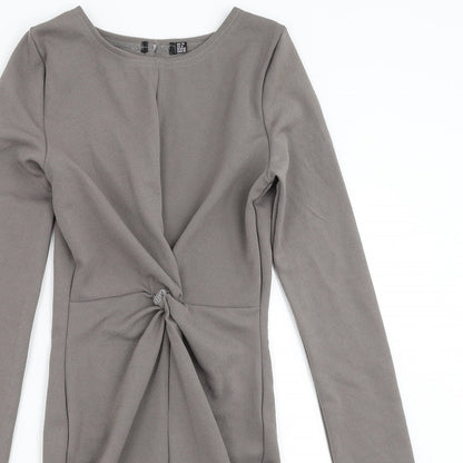 Preworn Womens Grey   Bodycon  Size 10  - Twist front