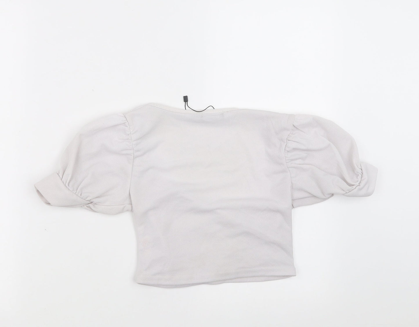 Boohoo Womens White   Cropped Blouse Size 6  - Off White