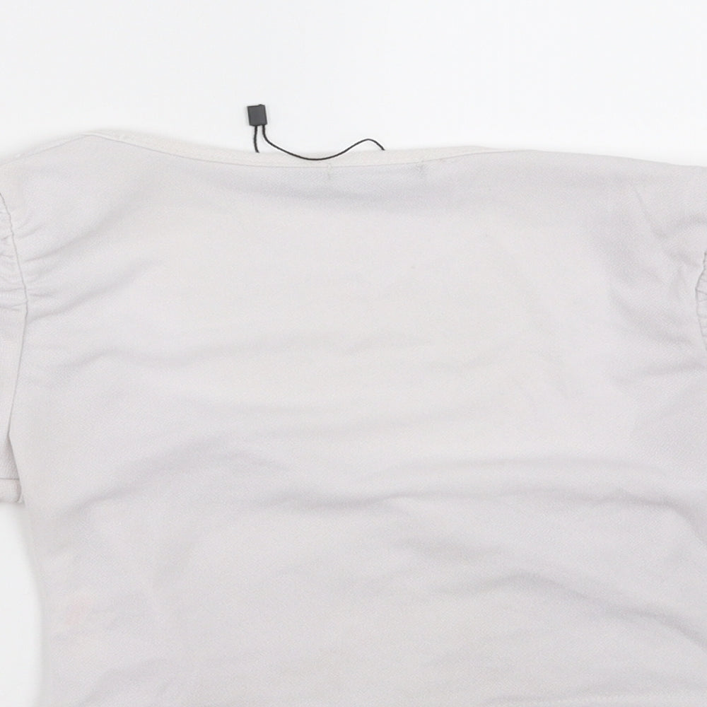 Boohoo Womens White   Cropped Blouse Size 6  - Off White