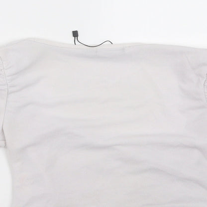 Boohoo Womens White   Cropped Blouse Size 6  - Off White