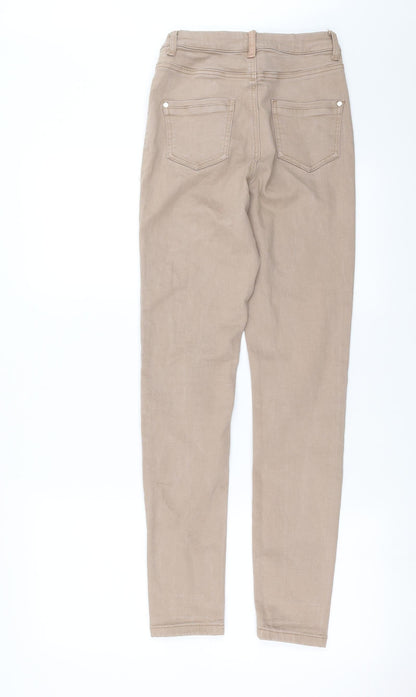 Womens UK Size 8 Vice Extra-Slim Fit Skinny Beige Jeans