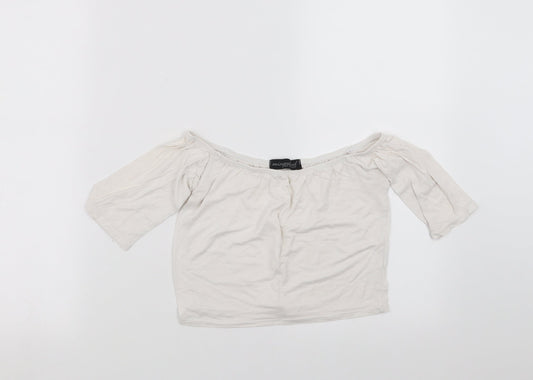 Womens UK Size S Missguided White Cropped T-Shirt