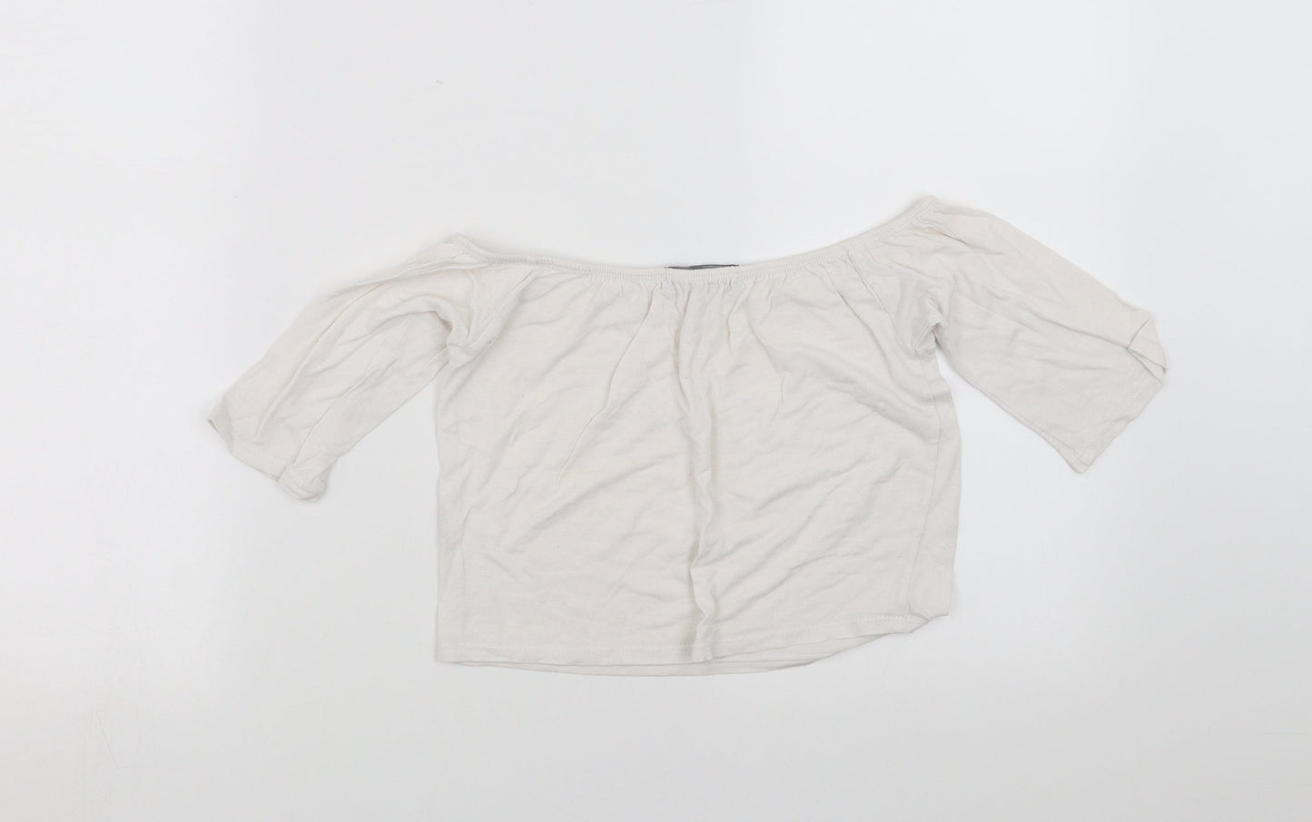 Womens UK Size S Missguided White Cropped T-Shirt