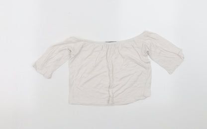 Womens UK Size S Missguided White Cropped T-Shirt