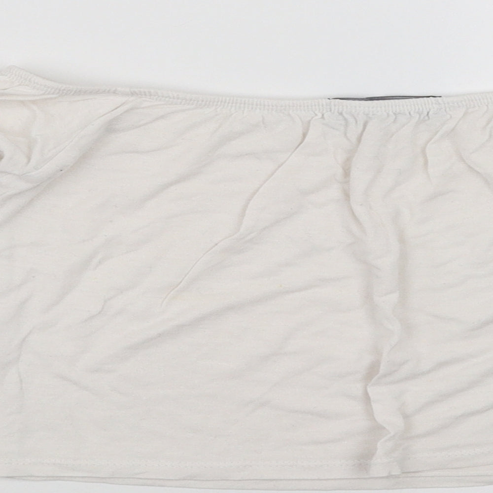 Womens UK Size S Missguided White Cropped T-Shirt