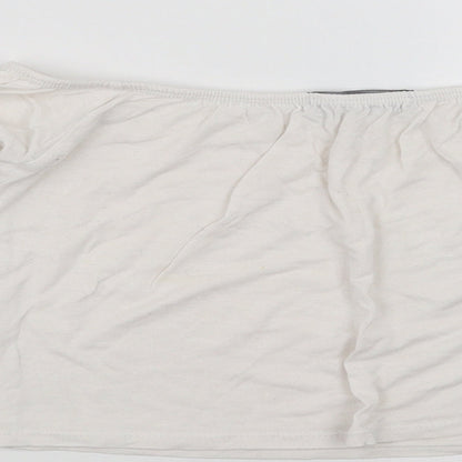 Womens UK Size S Missguided White Cropped T-Shirt
